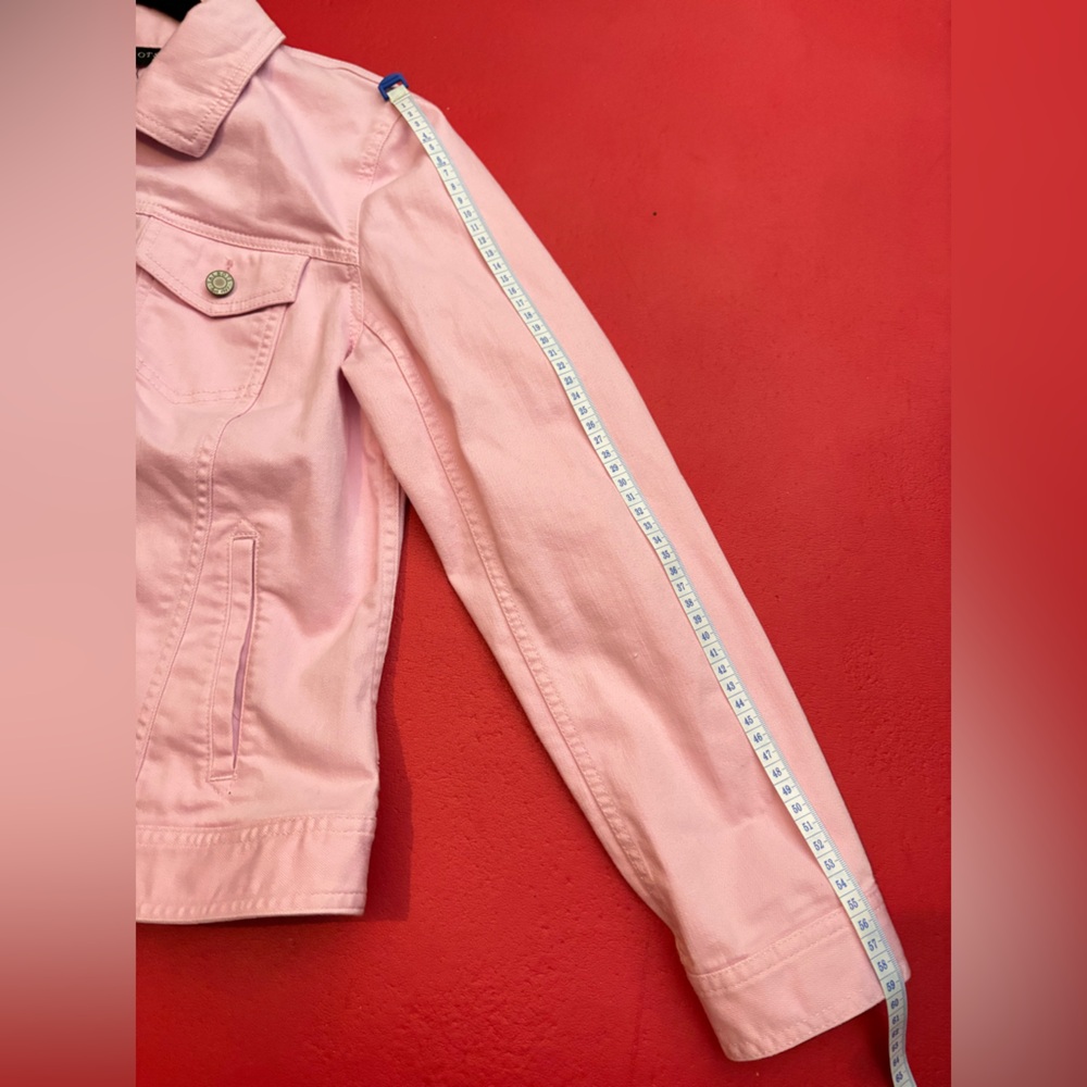 Talbots Light Pink Jean Denim Jacket Size Medium  Pit to Pit 20inches - Picture 6 of 6